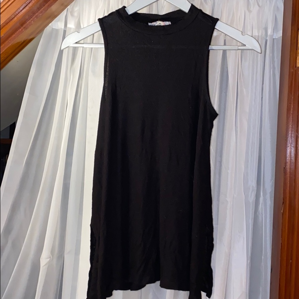 black high neck loose tank